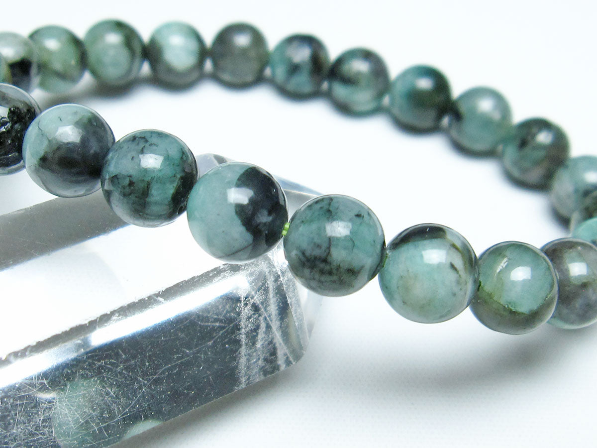 エメラルド ブレスレット 9mm メンズ レディース 一点物 メール便可 [M便 1/10] 111-32948