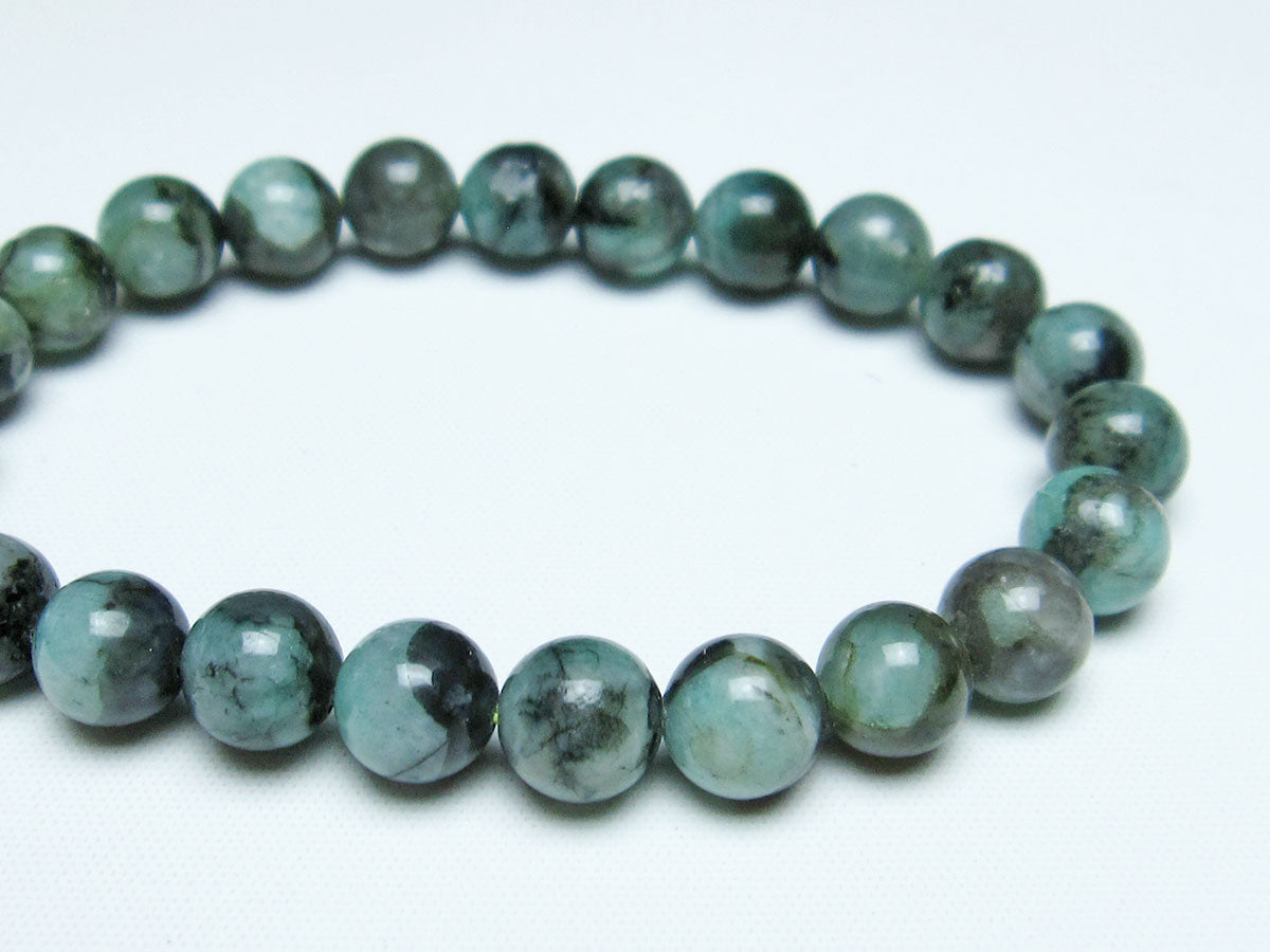 エメラルド ブレスレット 9mm メンズ レディース 一点物 メール便可 [M便 1/10] 111-32948