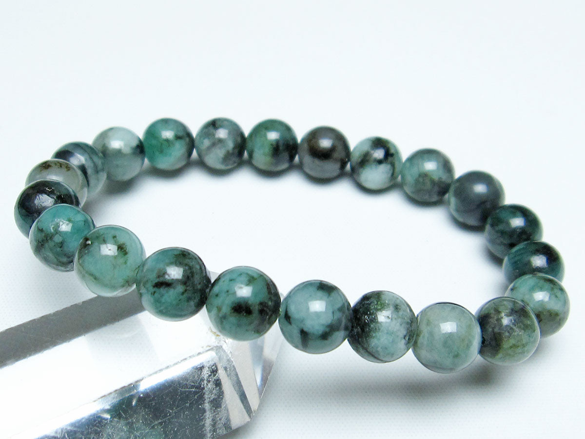 エメラルド ブレスレット 9mm Emerald Bracelet 緑玉 翠玉 メンズ レディース 一点物 メール便可 [M便 1/10] 111-32953