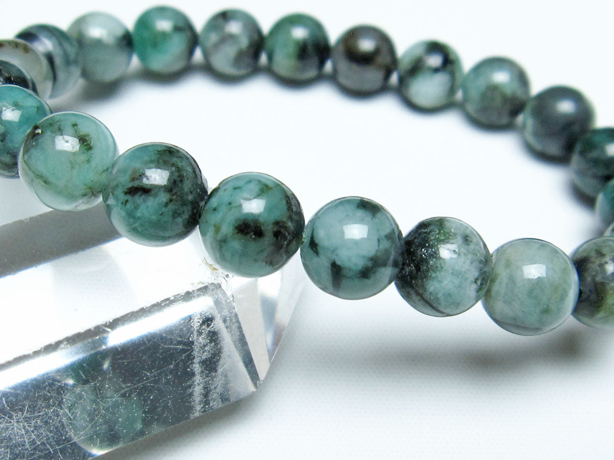 エメラルド ブレスレット 9mm Emerald Bracelet 緑玉 翠玉 メンズ レディース 一点物 メール便可 [M便 1/10] 111-32953