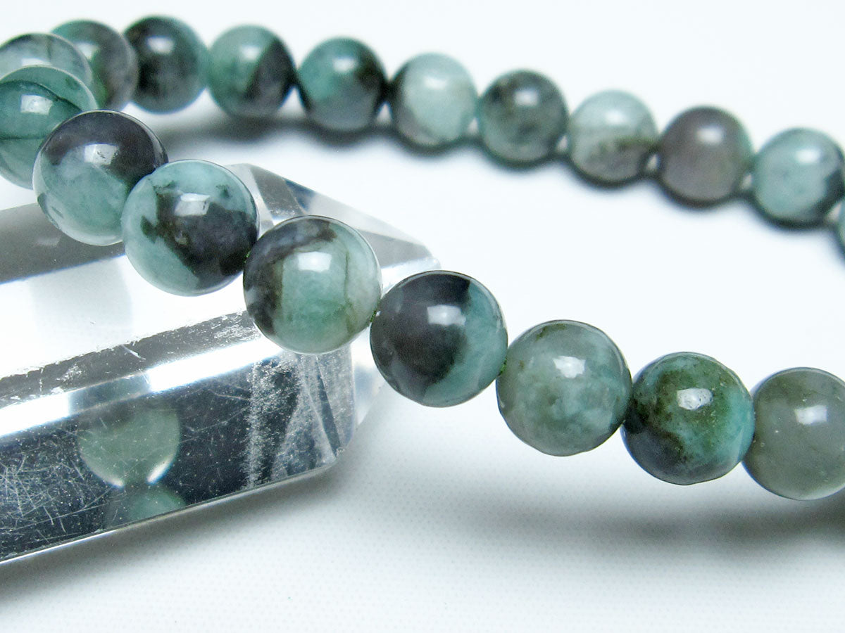 エメラルド ブレスレット 9mm Emerald Bracelet 緑玉 翠玉 メンズ レディース 一点物 メール便可 [M便 1/10] 111-32954