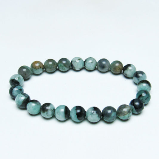 エメラルド ブレスレット 9mm メンズ レディース 一点物 メール便可 [M便 1/10] 111-32958