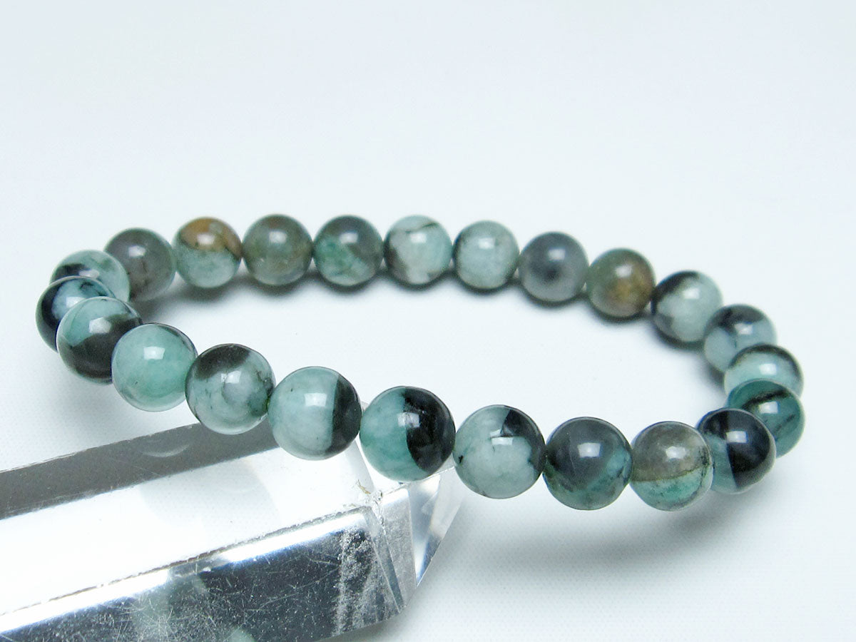 エメラルド ブレスレット 9mm メンズ レディース 一点物 メール便可 [M便 1/10] 111-32958