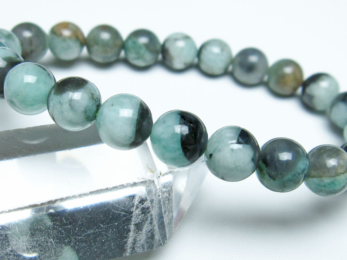 エメラルド ブレスレット 9mm メンズ レディース 一点物 メール便可 [M便 1/10] 111-32958