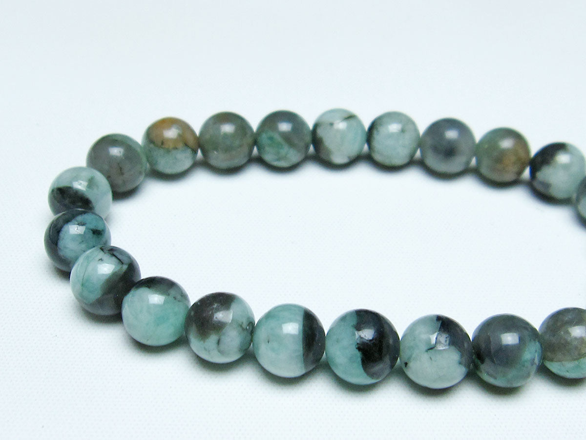 エメラルド ブレスレット 9mm メンズ レディース 一点物 メール便可 [M便 1/10] 111-32958