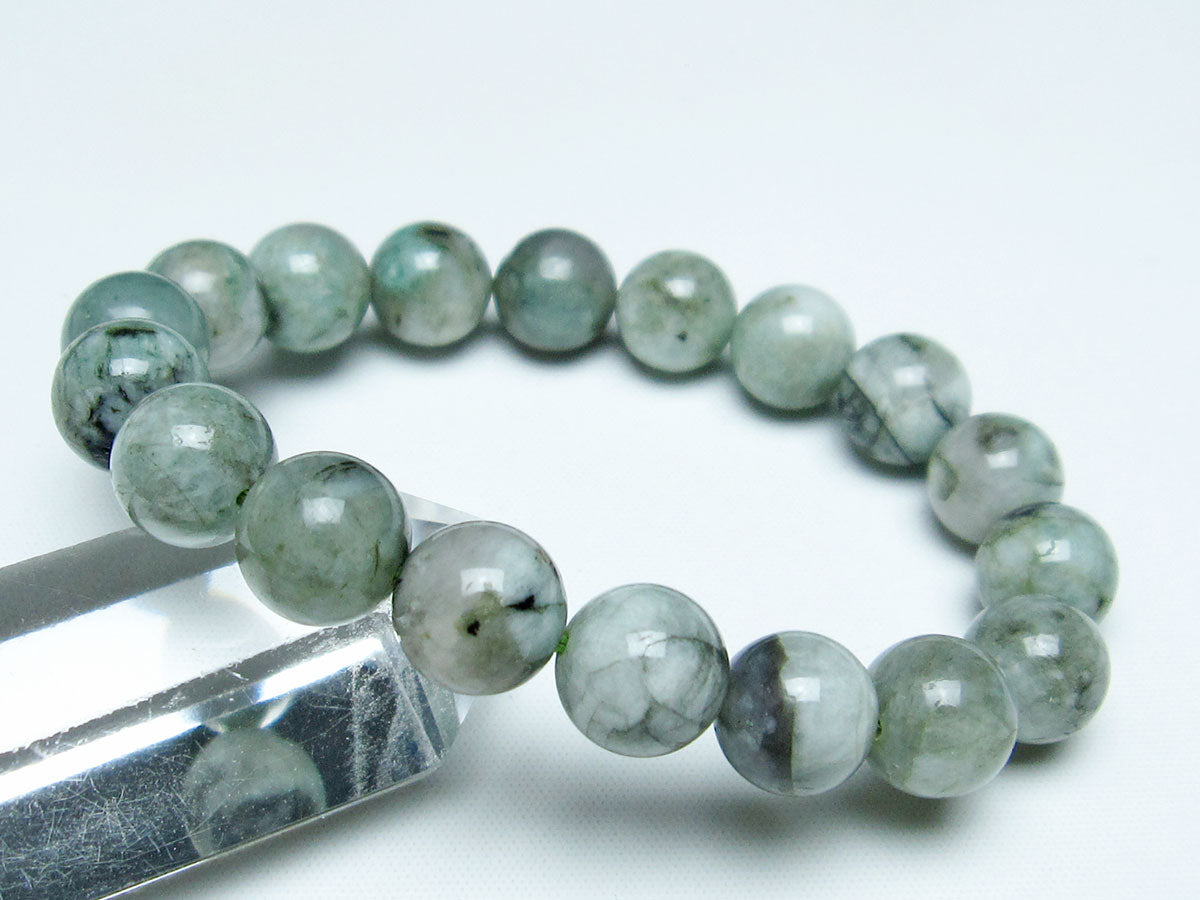 エメラルド ブレスレット 11mm Emerald Bracelet 緑玉 翠玉 メンズ レディース 一点物 メール便可 [M便 1/10] 111-32966