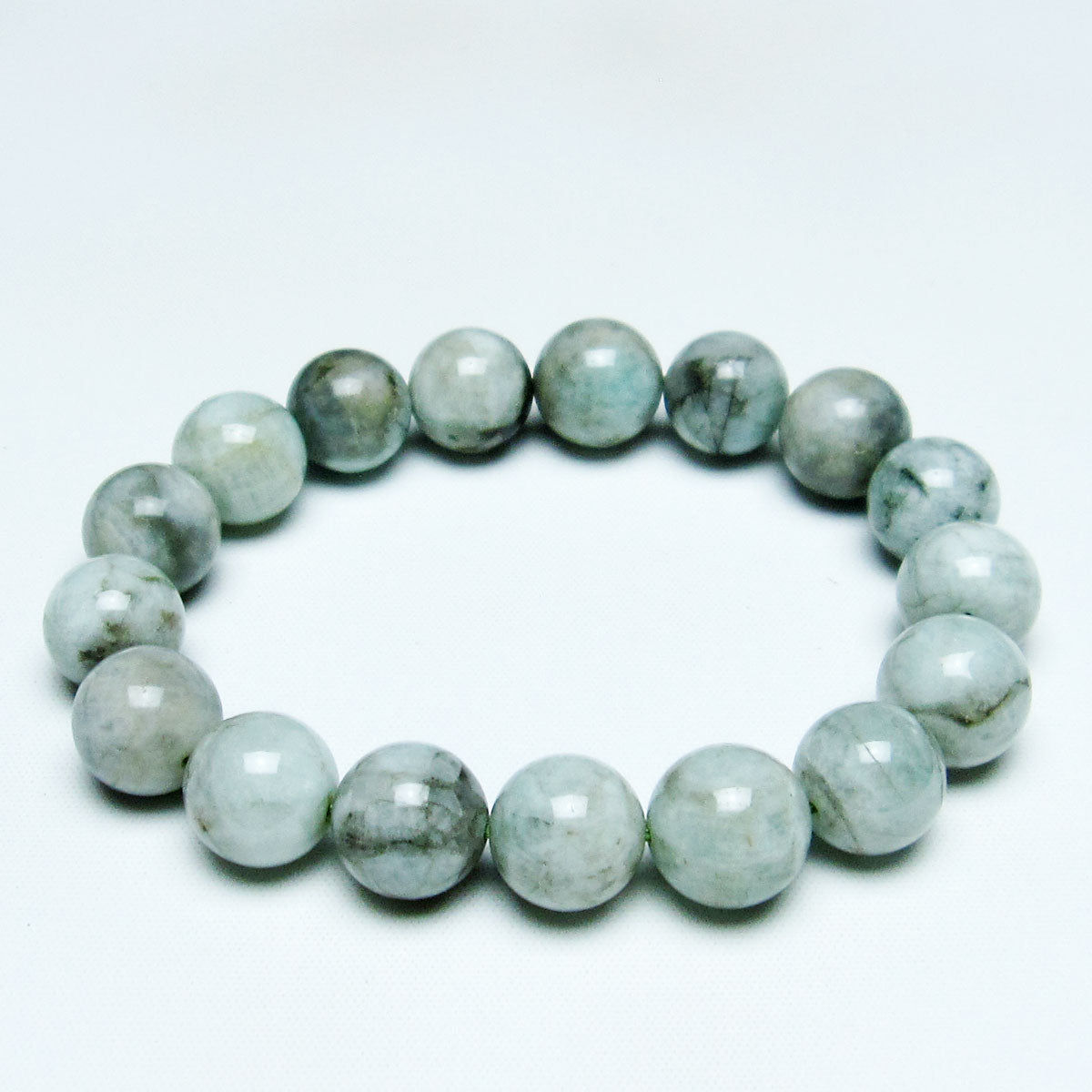 エメラルド ブレスレット 12mm メンズ レディース 一点物  111-32985