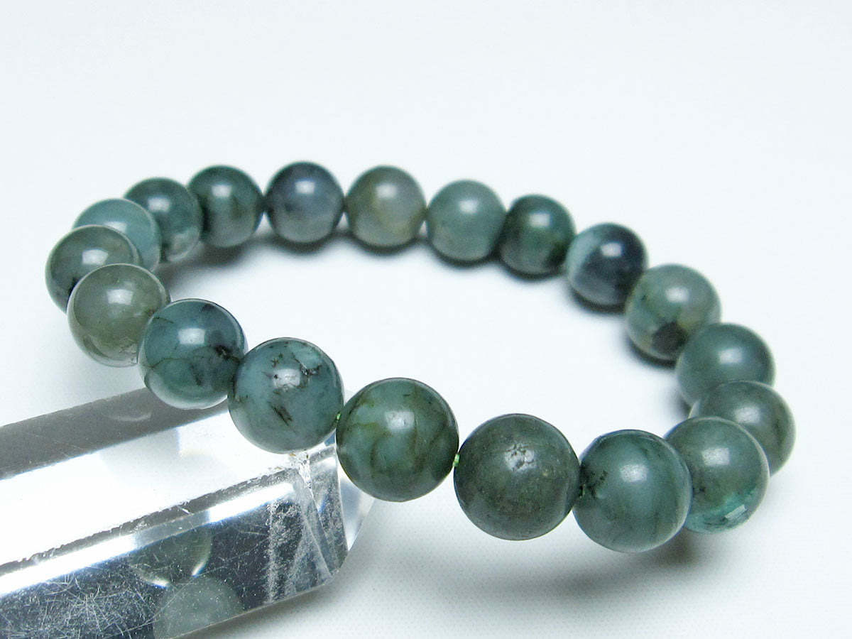 エメラルド ブレスレット 10mm メンズ レディース 一点物 メール便可 [M便 1/10] 111-32990