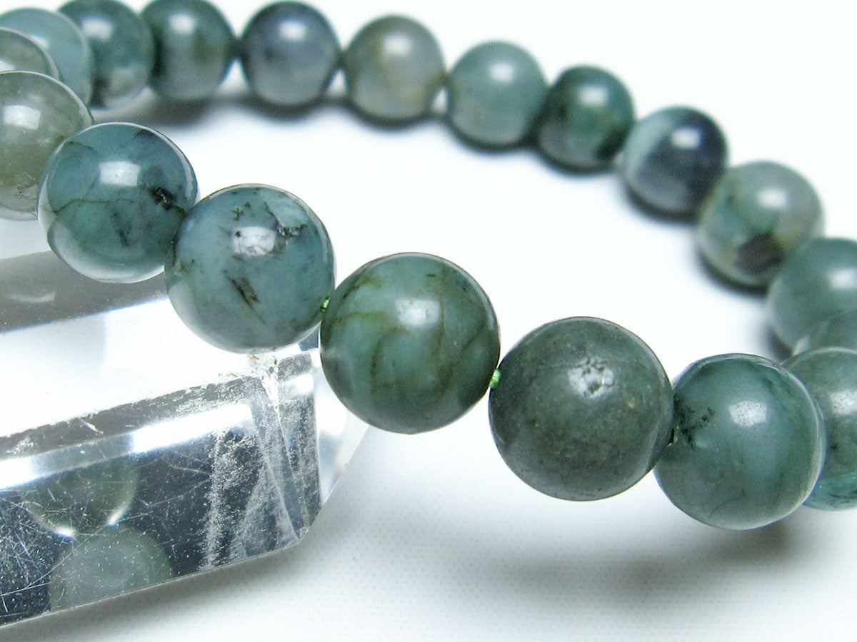 エメラルド ブレスレット 10mm メンズ レディース 一点物 メール便可 [M便 1/10] 111-32990