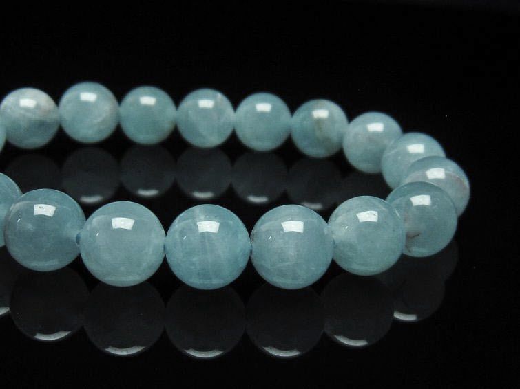 アクアマリン ブレスレット 10mm 一点物 111-34033