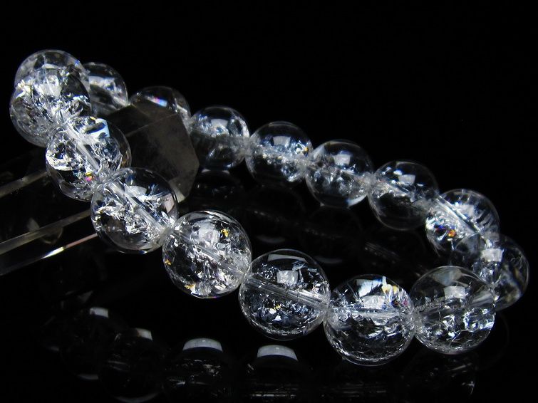 アイリスクォーツ 水晶 ブレスレット 14mm 一点物 メール便可 [M便 1/10] 111-35455