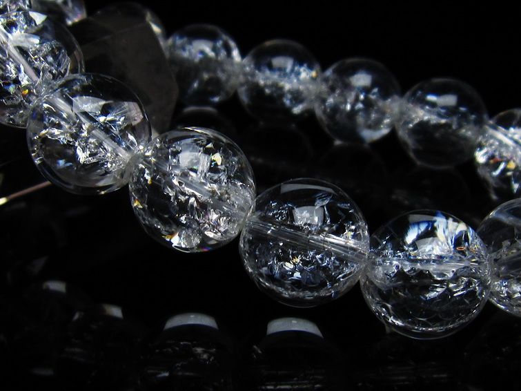 アイリスクォーツ 水晶 ブレスレット 14mm 一点物 メール便可 [M便 1/10] 111-35455