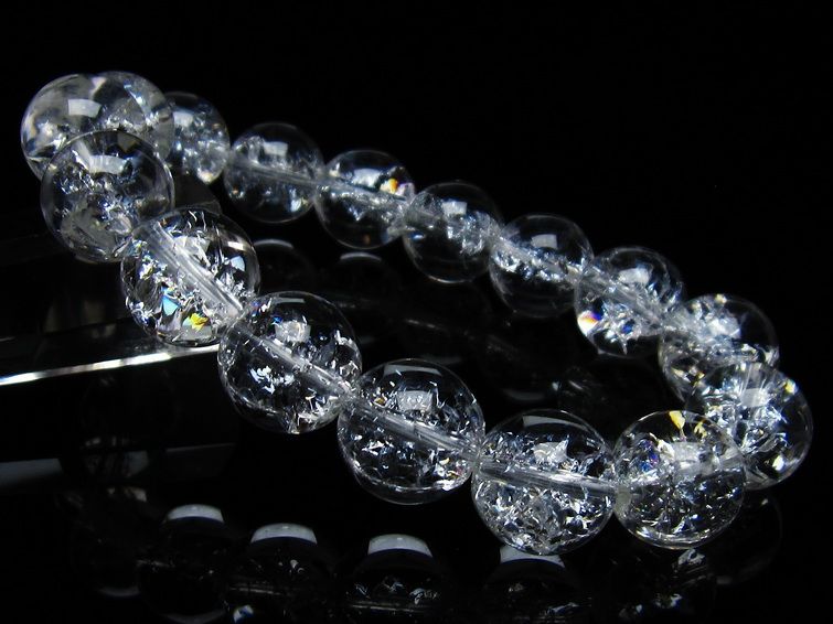 アイリスクォーツ 水晶 ブレスレット 14mm 一点物 メール便可 [M便 1/10] 111-35456