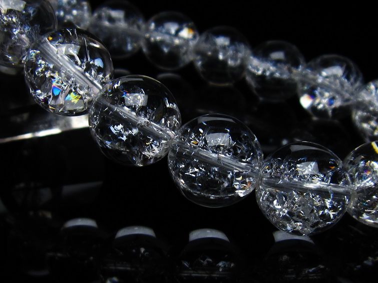 アイリスクォーツ 水晶 ブレスレット 14mm 一点物 メール便可 [M便 1/10] 111-35456