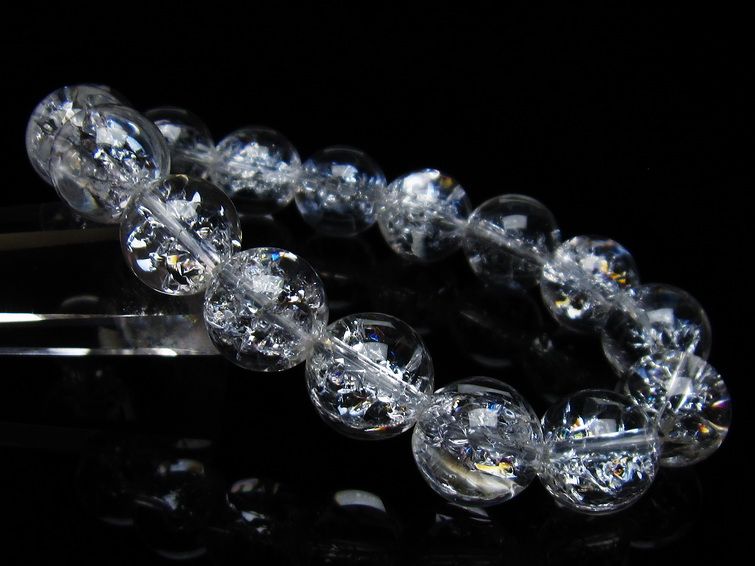 アイリスクォーツ 水晶 ブレスレット 14mm 一点物 メール便可 [M便 1/10] 111-35458