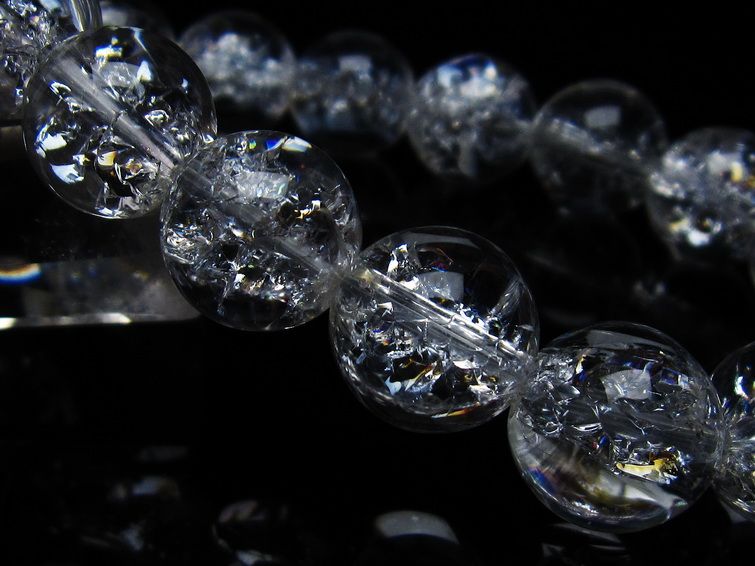アイリスクォーツ 水晶 ブレスレット 14mm 一点物 メール便可 [M便 1/10] 111-35458