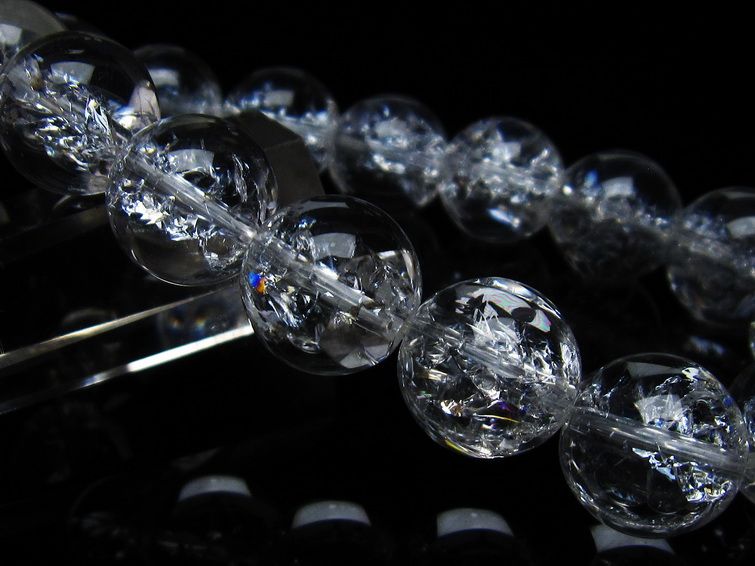 アイリスクォーツ 水晶 ブレスレット 14mm 一点物 メール便可 [M便 1/10] 111-35459