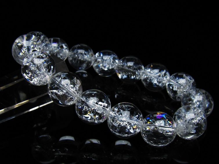 アイリスクォーツ 水晶 ブレスレット 14mm 一点物 メール便可 [M便 1/10] 111-35460