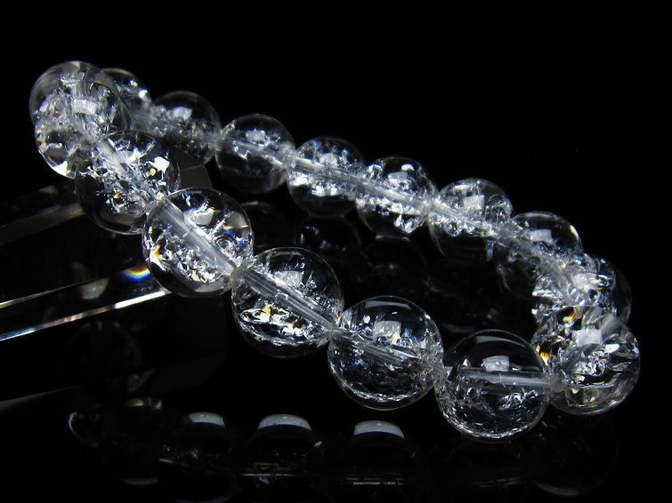 アイリスクォーツ 水晶 ブレスレット 14mm 一点物 メール便可 [M便 1/10] 111-35466