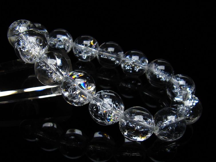アイリスクォーツ 水晶 ブレスレット 14mm 一点物 メール便可 [M便 1/10] 111-35467