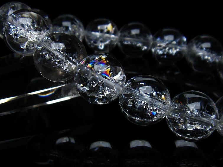 アイリスクォーツ 水晶 ブレスレット 14mm 一点物 メール便可 [M便 1/10] 111-35467