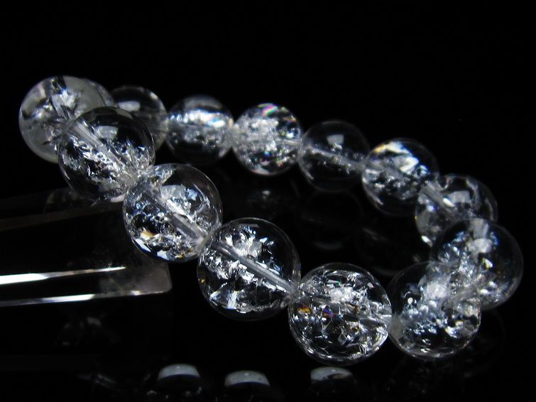 アイリスクォーツ 水晶 ブレスレット 16mm 一点物 111-35474