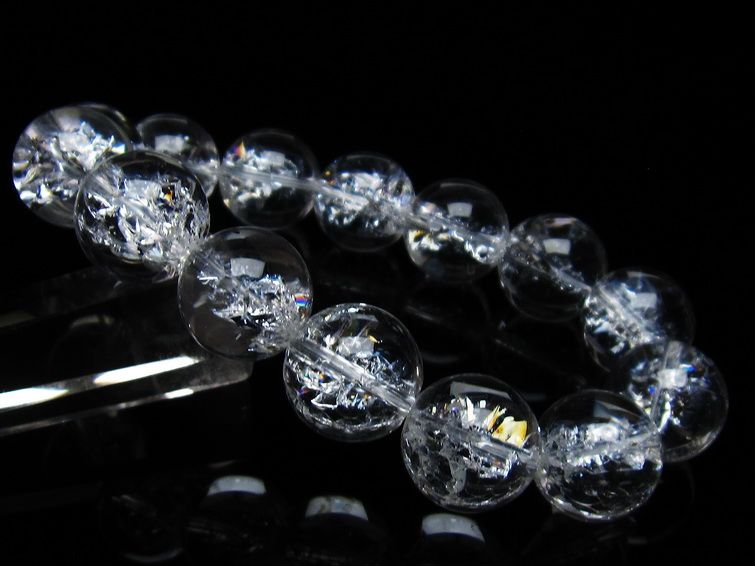 アイリスクォーツ 水晶 ブレスレット 17mm 一点物 111-35480