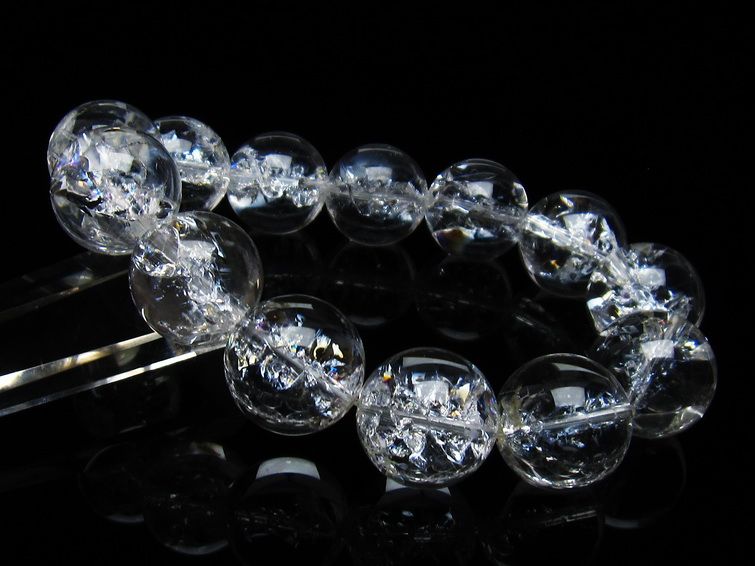 アイリスクォーツ 水晶 ブレスレット 18mm 一点物 111-35483