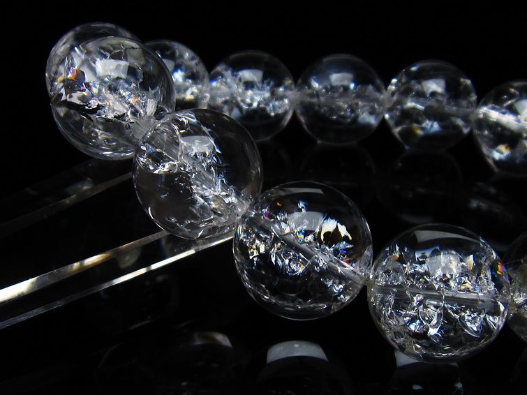 アイリスクォーツ 水晶 ブレスレット 18mm 一点物 111-35483