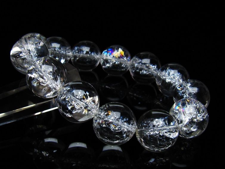 アイリスクォーツ 水晶 ブレスレット 18mm 一点物 111-35484