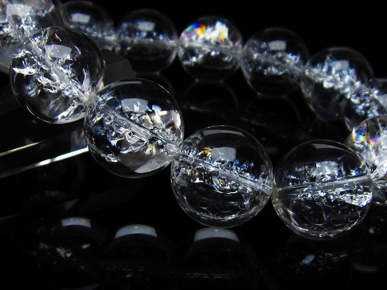 アイリスクォーツ 水晶 ブレスレット 18mm 一点物 111-35484