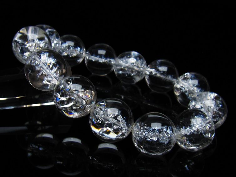 アイリスクォーツ 水晶 ブレスレット 18mm 一点物 111-35485