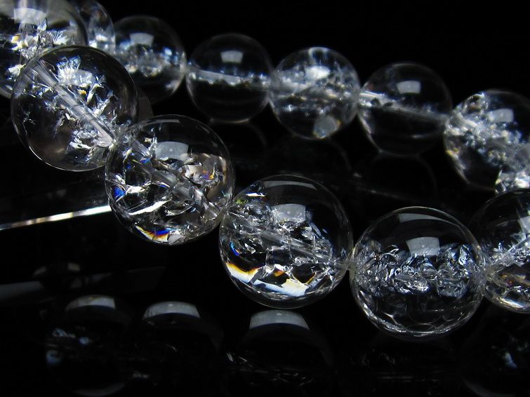 アイリスクォーツ 水晶 ブレスレット 18mm 一点物 111-35485