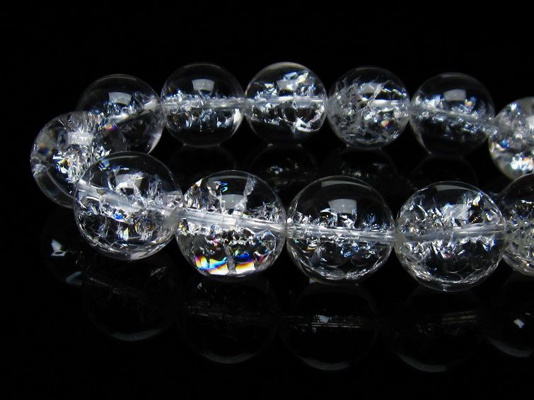 アイリスクォーツ 水晶 ブレスレット 18mm 一点物 111-35488