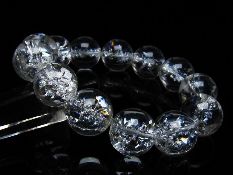 アイリスクォーツ 水晶 ブレスレット 18mm 一点物 111-35489