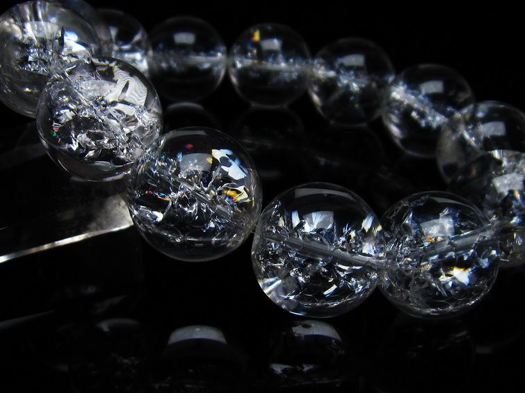 アイリスクォーツ 水晶 ブレスレット 18mm 一点物 111-35489
