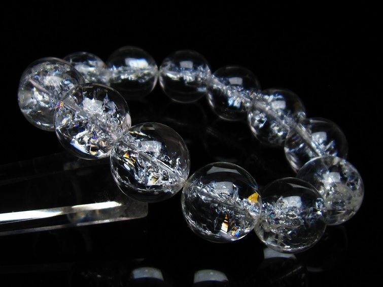 アイリスクォーツ 水晶 ブレスレット 18mm 一点物 111-35490