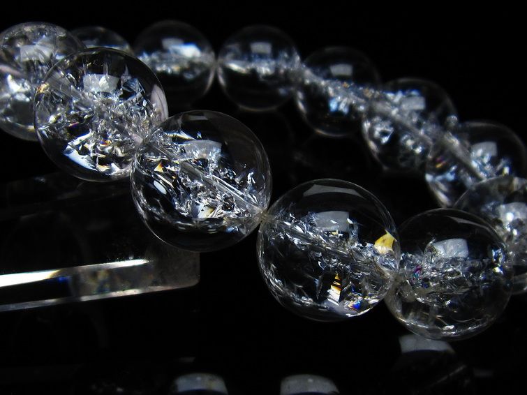 アイリスクォーツ 水晶 ブレスレット 18mm 一点物 111-35490