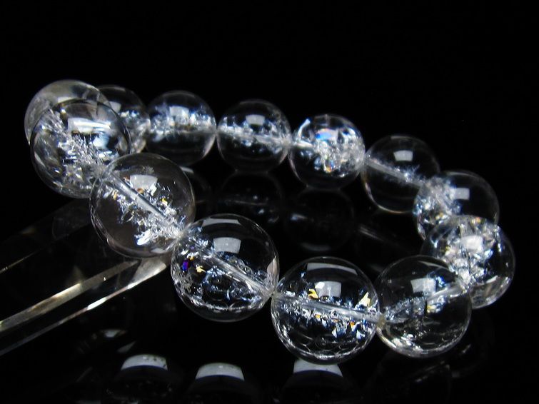 アイリスクォーツ 水晶 ブレスレット 18mm 一点物 111-35491