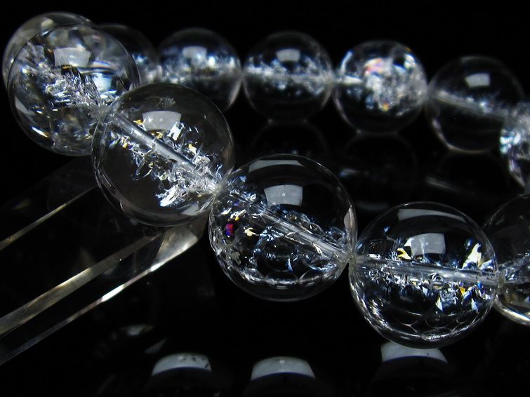 アイリスクォーツ 水晶 ブレスレット 18mm 一点物 111-35491