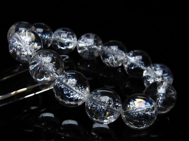 アイリスクォーツ 水晶 ブレスレット 18mm 一点物 111-35492