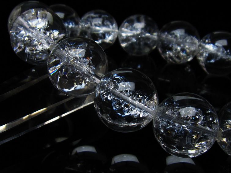 アイリスクォーツ 水晶 ブレスレット 18mm 一点物 111-35492