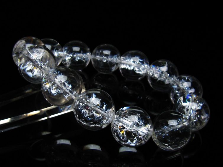 アイリスクォーツ 水晶 ブレスレット 18mm 一点物 111-35493