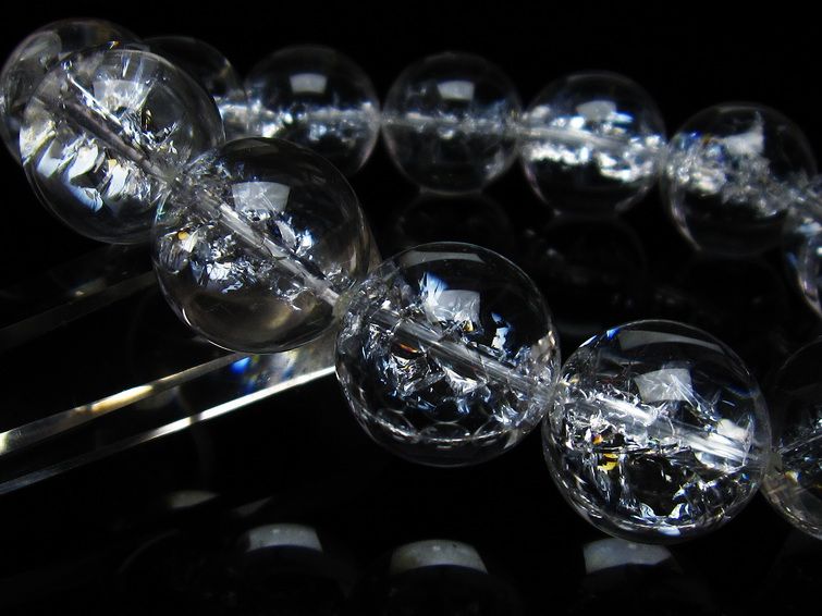 アイリスクォーツ 水晶 ブレスレット 18mm 一点物 111-35493