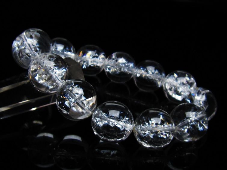 アイリスクォーツ 水晶 ブレスレット 18mm 一点物 111-35495