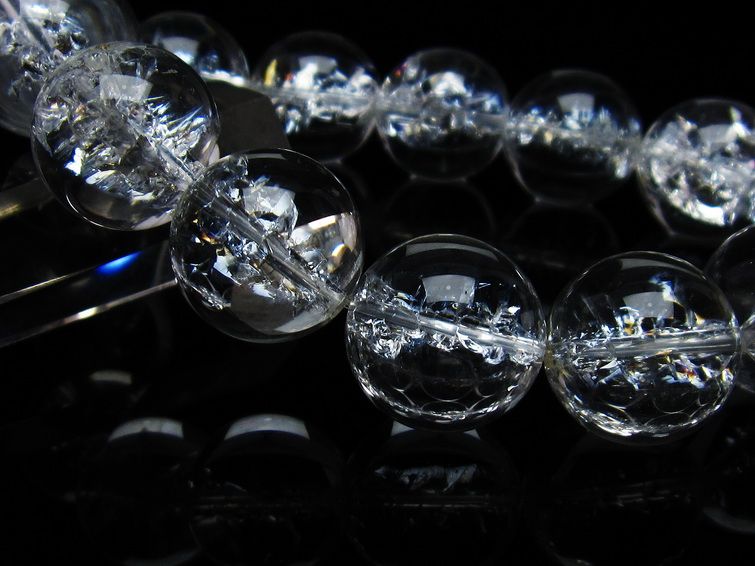アイリスクォーツ 水晶 ブレスレット 18mm 一点物 111-35495