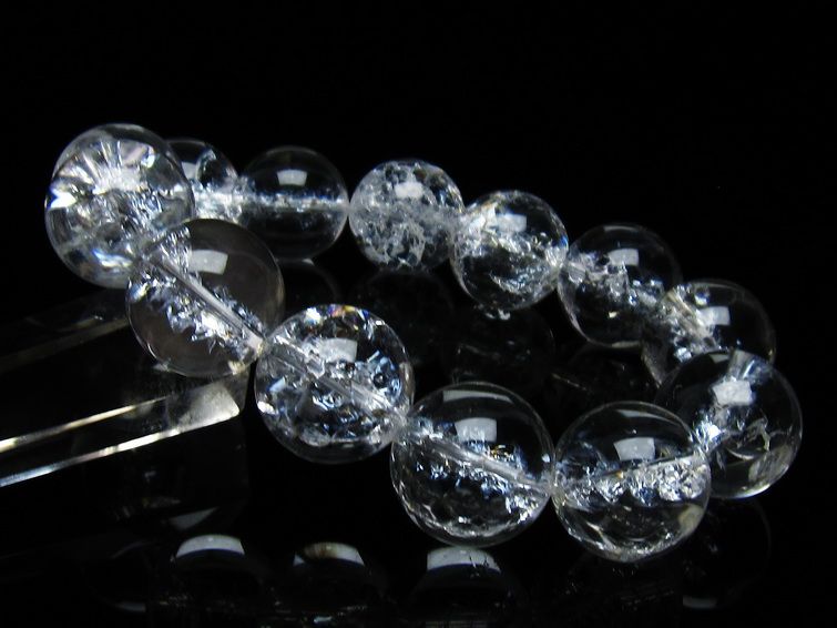 アイリスクォーツ 水晶 ブレスレット 18mm 一点物 111-35496