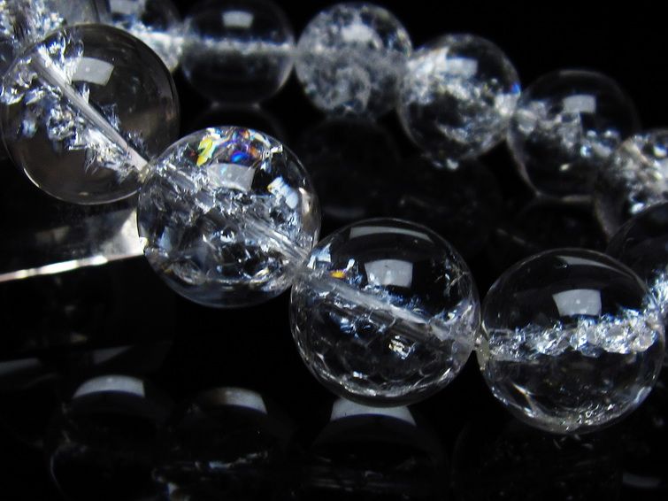 アイリスクォーツ 水晶 ブレスレット 18mm 一点物 111-35496