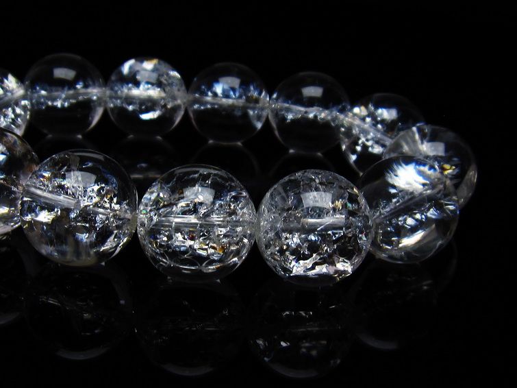 アイリスクォーツ 水晶 ブレスレット 18mm 一点物 111-35496