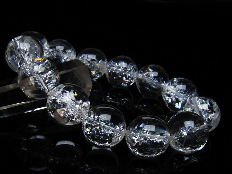 アイリスクォーツ 水晶 ブレスレット 18mm 一点物 111-35498